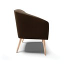 Ver imagem 4 de Poltrona Stella Suede Marrom Pés Palito Natural - D'Rossi
