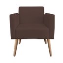 Ver imagem 4 de Kit 2 Poltronas Marisa Suede Marrom Pés Palito Natural D'Rossi