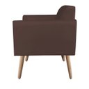 Ver imagem 3 de Kit 2 Poltronas Marisa Suede Marrom Pés Palito Natural D'Rossi