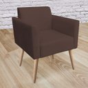 Ver imagem 2 de Kit 2 Poltronas Marisa Suede Marrom Pés Palito Natural D'Rossi