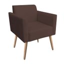 Ver imagem 5 de Kit 2 Poltronas Marisa Suede Marrom Pés Palito Natural D'Rossi