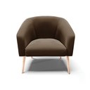 Ver imagem 4 de Kit 2 Poltronas Stella Suede Marrom Pés Palito Natural - D'Rossi