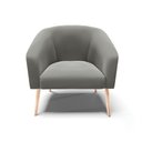 Ver imagem 4 de Kit 2 Poltronas Stella Suede Grafite Pés Palito Natural - D'Rossi