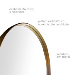 Espelho Corpo Inteiro Retrô Industrial Mod. Metal 150x60cm - Dourado - 4