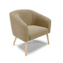 Ver imagem 3 de Kit 2 Poltronas Stella Suede Marrom Rato Pés Palito Natural - D'Rossi