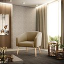 Ver imagem 2 de Kit 2 Poltronas Stella Suede Marrom Rato Pés Palito Natural - D'Rossi