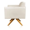 Ver imagem 4 de Poltrona Giratória Marisa Suede Bege Base de Madeira D'Rossi