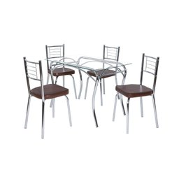 Conjunto de Mesa Tampo Vidro Lion com 4 Cadeiras Juliana - 2