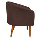 Ver imagem 4 de Kit 01 Namoradeira E 02 Poltronas Stella Suede Marrom Pés Palito Castanho D'Rossi