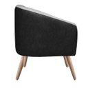 Ver imagem 3 de Poltrona Stella Corano Preto Cr04 com Linho Trama Cinza A87 Pés Palito Natural - D'Rossi