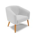 Ver imagem 1 de Poltrona Stella Linho Cinza Claro A05 Pés Palito Castanho - D'rossi