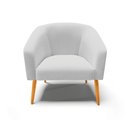 Ver imagem 3 de Poltrona Stella Linho Cinza Claro A05 Pés Palito Castanho - D'rossi