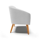 Ver imagem 4 de Poltrona Stella Linho Cinza Claro A05 Pés Palito Castanho - D'rossi