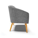 Ver imagem 4 de Poltrona Stella Linho Grafite A26 Pés Palito Castanho