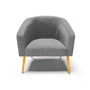 Ver imagem 3 de Poltrona Stella Linho Grafite A26 Pés Palito Castanho