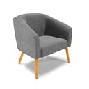 Ver imagem 1 de Poltrona Stella Linho Grafite A26 Pés Palito Castanho