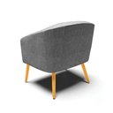 Ver imagem 5 de Poltrona Stella Linho Grafite A26 Pés Palito Castanho