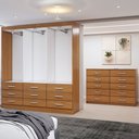 Ver imagem 6 de Guarda-roupa Casal Ava 6 Portas 9 Gavetas e Espelho com Cômoda 10 Gavetas Cinamomo - Panorama Móveis