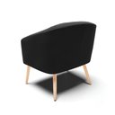 Ver imagem 5 de Poltrona Stella Suede Preto Pés Palito Natural - D'Rossi
