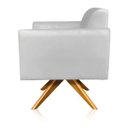 Ver imagem 5 de Kit 2 Poltronas Giratória Marisa Suede Cinza Base de Madeira D'Rossi