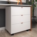 Ver imagem 1 de Gaveteiro Branco 3 Gavetas Multiuso com Rodinhas Banheiro