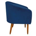 Ver imagem 4 de Kit 01 Namoradeira E 01 Poltrona Stella Suede Azul Marinho Pés Palito Castanho D’Rossi