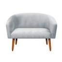 Ver imagem 6 de Kit 01 Namoradeira E 01 Poltrona Stella Suede Cinza Pés Palito Castanho D'Rossi