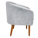Ver imagem 4 de Kit 01 Namoradeira E 01 Poltrona Stella Suede Cinza Pés Palito Castanho D'Rossi