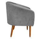 Ver imagem 4 de Kit 01 Namoradeira E 01 Poltrona Stella Suede Grafite Pés Palito Castanho D'Rossi