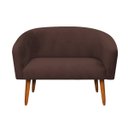 Ver imagem 5 de Kit 01 Namoradeira E 01 Poltrona Stella Suede Marrom Pés Palito Castanho D'Rossi