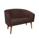Ver imagem 4 de Kit 01 Namoradeira E 01 Poltrona Stella Suede Marrom Pés Palito Castanho D'Rossi