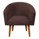 Ver imagem 3 de Kit 01 Namoradeira E 01 Poltrona Stella Suede Marrom Pés Palito Castanho D'Rossi