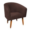 Ver imagem 2 de Kit 01 Namoradeira E 01 Poltrona Stella Suede Marrom Pés Palito Castanho D'Rossi
