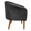Ver imagem 4 de Kit 01 Namoradeira E 01 Poltrona Stella Suede Preto Pés Palito Castanho D’Rossi