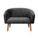 Ver imagem 7 de Kit 01 Namoradeira E 01 Poltrona Stella Suede Preto Pés Palito Castanho D’Rossi