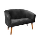 Ver imagem 6 de Kit 01 Namoradeira E 01 Poltrona Stella Suede Preto Pés Palito Castanho D’Rossi
