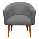 Ver imagem 4 de Kit 2 Poltronas Stella Linho Grafite A26 Pés Palito Castanho - D'Rossi