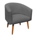 Ver imagem 3 de Kit 2 Poltronas Stella Linho Grafite A26 Pés Palito Castanho - D'Rossi