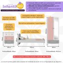 Ver imagem 3 de Quarto Infantil Completo para Colchão 188x78cm Doçura Multimóveis Mp4330 Branco/cinza/rosa