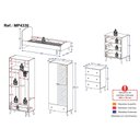 Ver imagem 4 de Quarto Infantil Completo para Colchão 188x78cm Doçura Multimóveis Mp4330 Branco/cinza/rosa