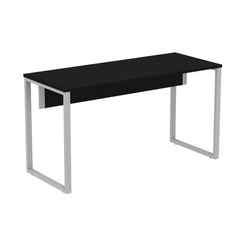 Mesa Escritório P25 Tub Pandin 170 Cm (larg) X 70 Cm (prof) Tampo Mdp Preto Pé Aço Tubular Cinza