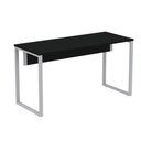 Ver imagem 1 de Mesa Escritório P25 Tub Pandin 170 Cm (larg) X 70 Cm (prof) Tampo Mdp Preto Pé Aço Tubular Cinza