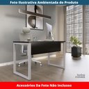 Ver imagem 2 de Mesa Escritório P25 Tub Pandin 170 Cm (larg) X 70 Cm (prof) Tampo Mdp Preto Pé Aço Tubular Cinza