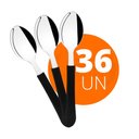 Ver imagem 1 de KIT - 36 Colheres de Sopa Leme Com Lâmina em Aço Inox Cabo Preto CPBAG - Tramontina 23183400