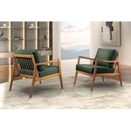 Poltrona Decorativa Veludo Verde Isis - 1