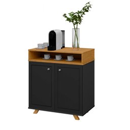Buffet Star 2 Portas Portas Preto Nature - JA Móveis - 1