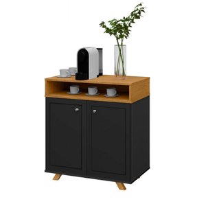 Buffet Star 2 Portas Portas Preto Nature - JA Móveis