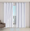 Ver imagem 2 de Cortina Voil xadrez com Forro Blackout 2,80 x 2,30M Gelo