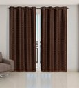 Ver imagem 2 de Cortina Voil xadrez com Forro Blackout 3,00 x 2,80 Tabaco