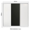 Ver imagem 4 de Guarda Roupa Casal 100% Mdf Madesa Zurique 3 Portas de Correr - Branco/branco/preto